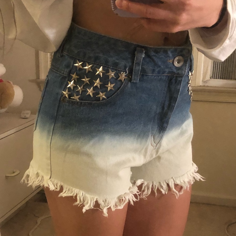 Star Studded Ombré Jean Shorts